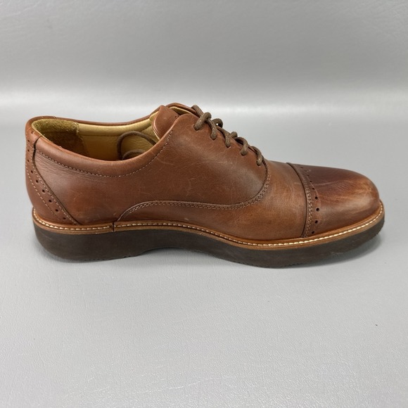 Samuel Hubbard Market Cap Brogue Shoes Mens 7 Whisky Brown Leather Dress Comfort main image 6